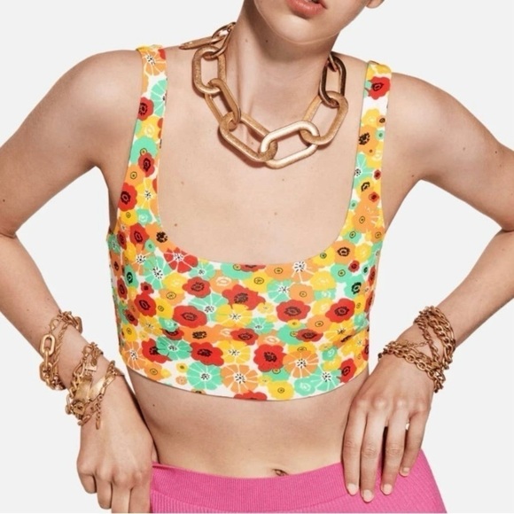 Zara Floral cropped top size small - Picture 5 of 5